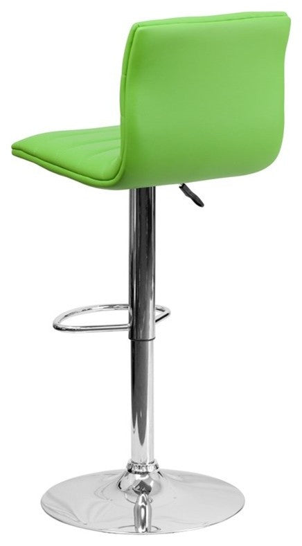 Estella Lois Mid-Back Green Vinyl Swivel Adjustable Barstool