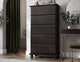 100% Solid Wood Kyle 5-Jumbo Drawer Chest, Java