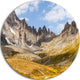 Hills And Valleys In Golden Morning, Photo Round Metal Wall Art, 11"