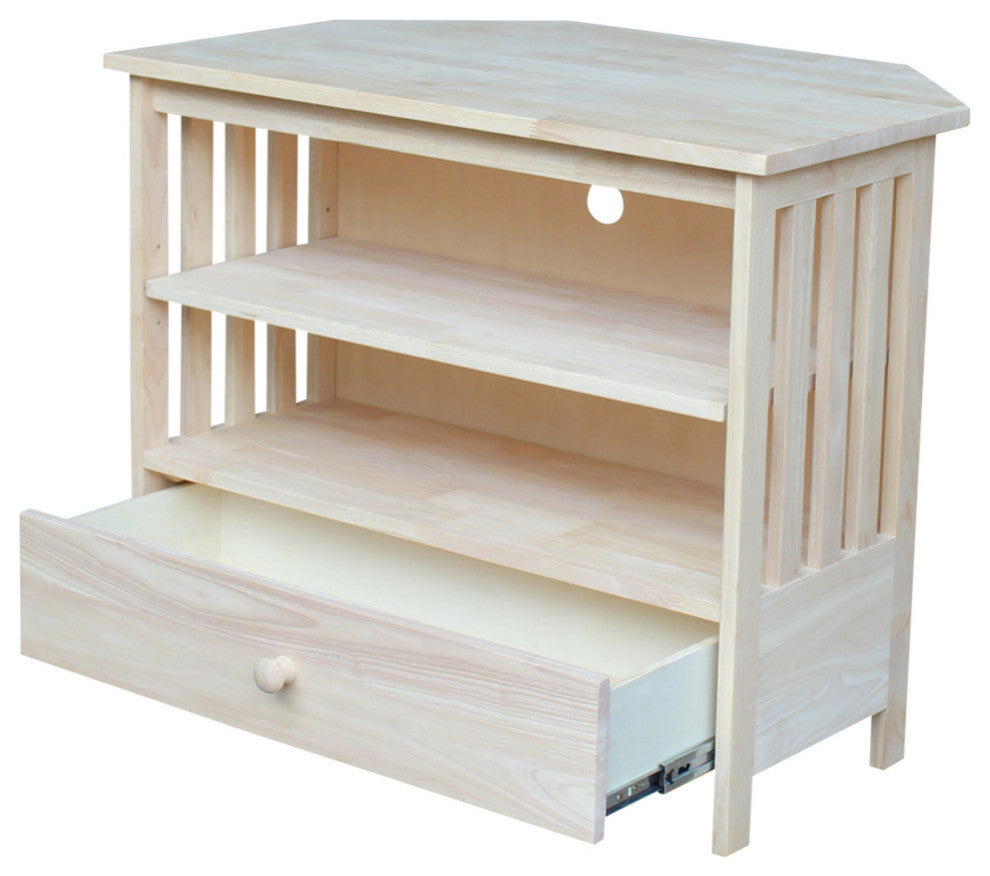 Mission Corner Entertainment / TV Stand, Unfinished