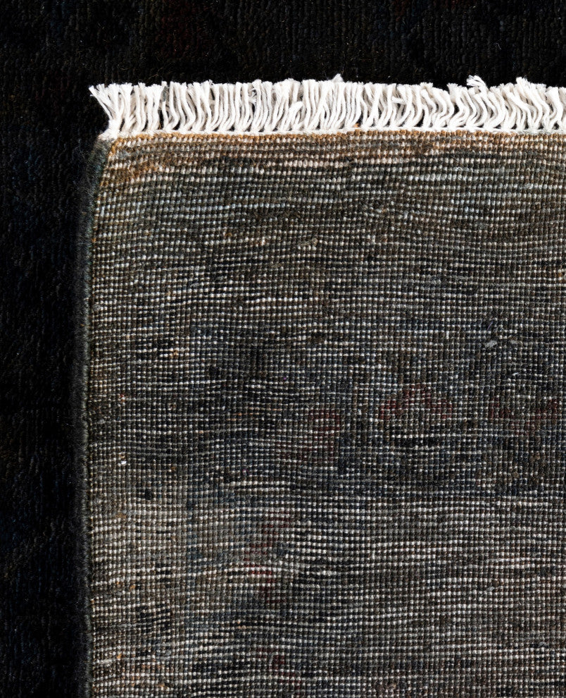 Overdyed One-of-a-Kind Hand-Knotted Area Rug Black, 8' 3" x 9' 10"
