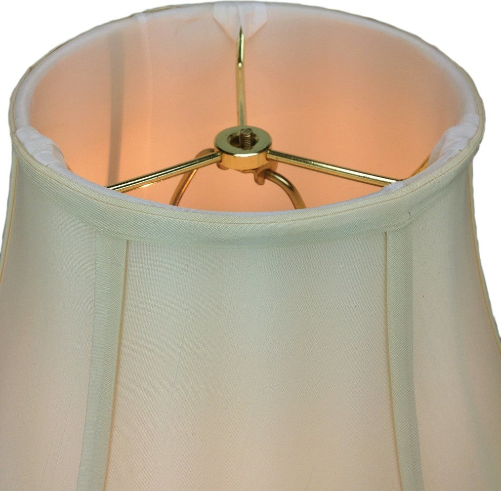 8x17x12 Egg Shell Shantung Lamp Shade with White liner