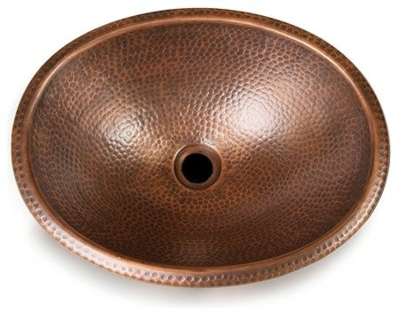 Hammered Copper Oval Bathroom Sink