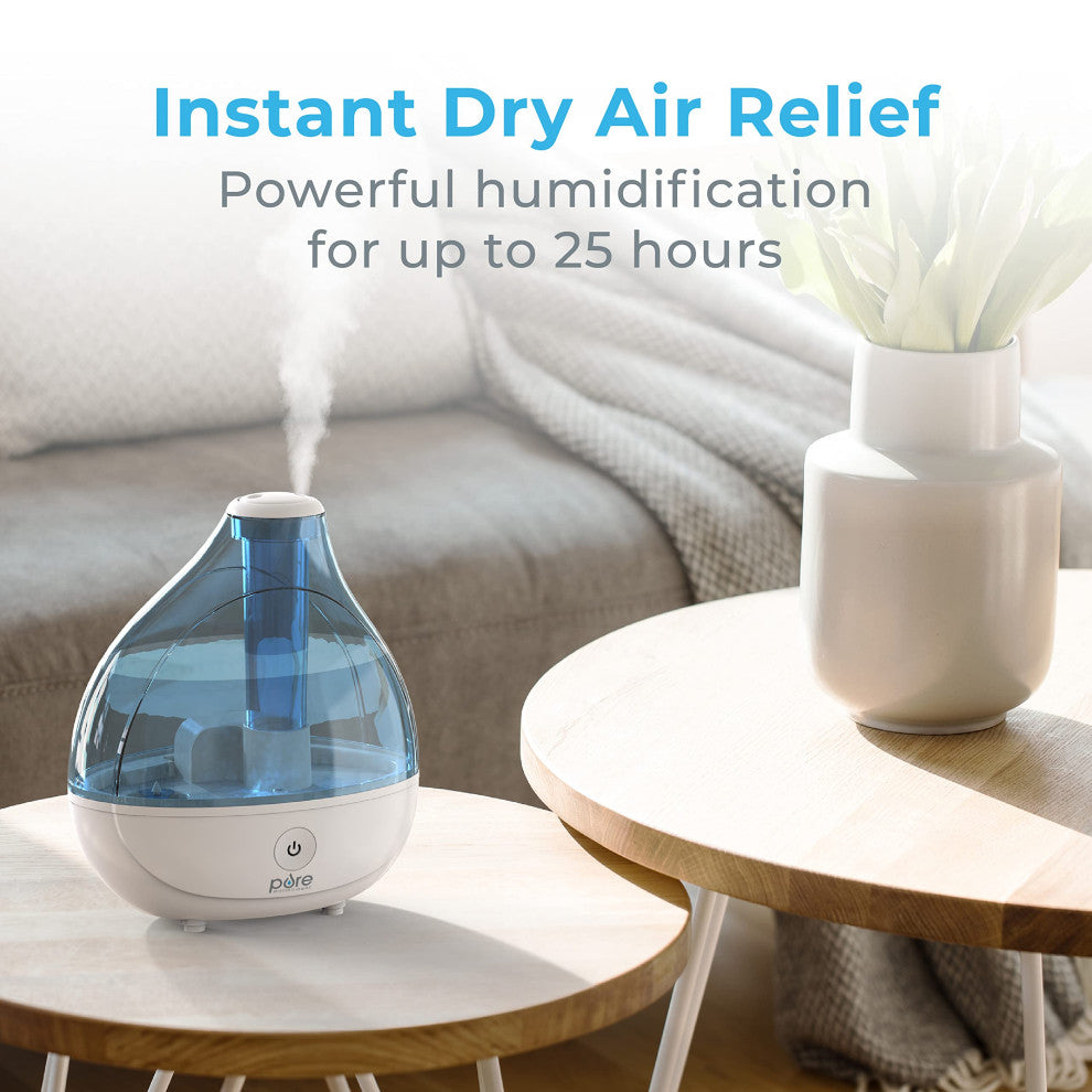 MistAire Studio Ultrasonic Cool Mist Humidifier - Compact Overnight Operation, Mistaire (Large)