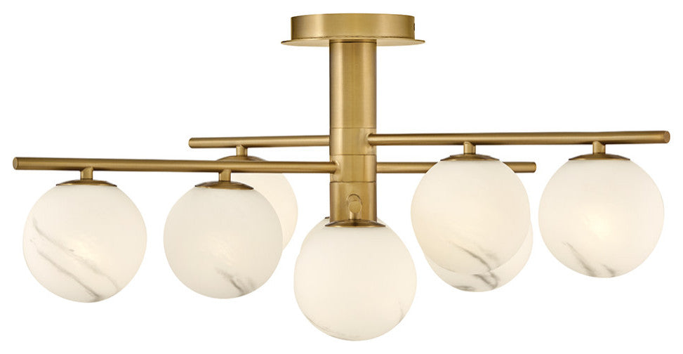 Fredrick Ramond Selene Large Semi-Flush Mount, Lacquered Brass