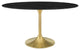 Lippa 60" Oval Artificial Marble Dining Table, Gold Black