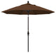9' Bronze Collar Tilt Crank Aluminum Umbrella, Teak Olefin