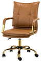 Modern Task Chair Office Swivel Chair with Tufed Back, Camel