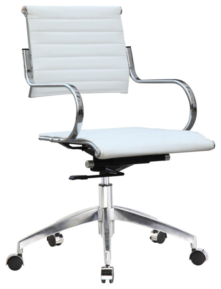 Classics Flees Office Chair Mid Back, White