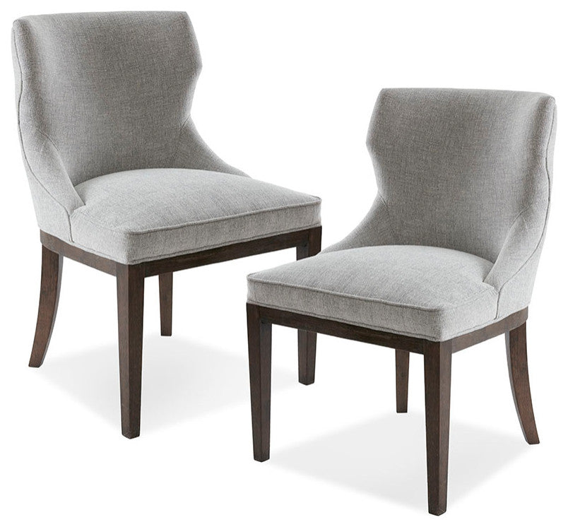 Madison Park Signature Hutton Transitional Side Dining Chair, Grey, Set of 2