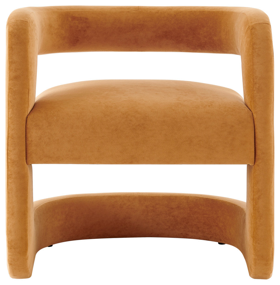 Althea Velvet Accent Arm Chair in Dainty Caramel
