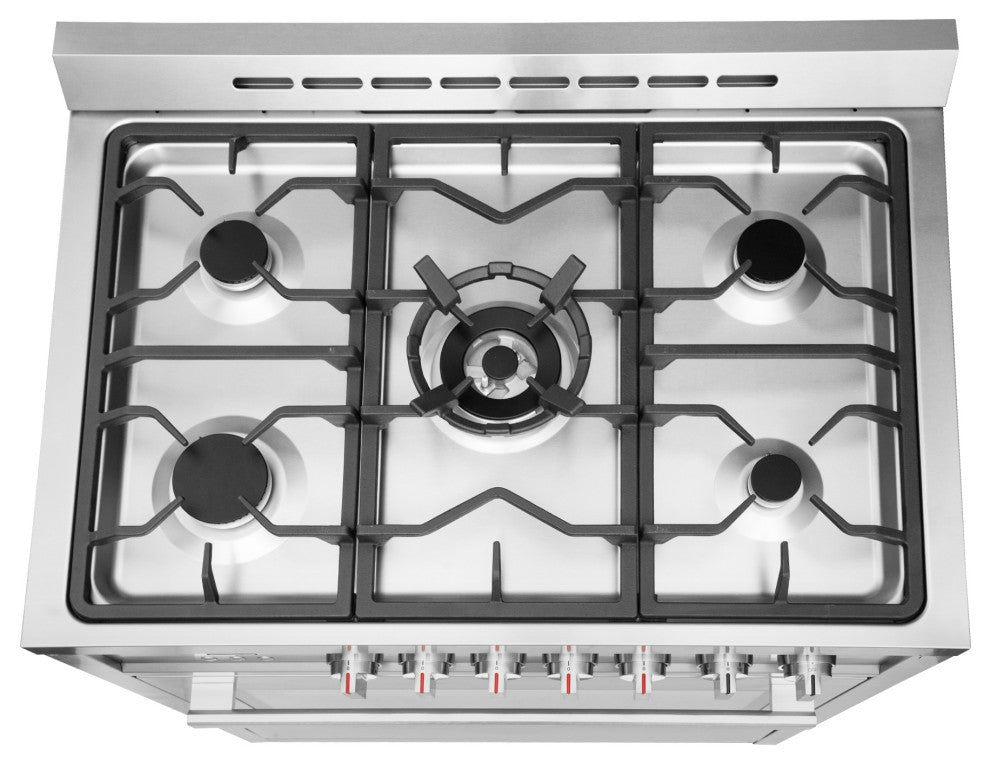 Cosmo Gas Range 5 Burners Modern Stainless Steel Convection Oven Professional