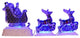3-Piece Set Icy Crystal LED Lighted Reindeer and Santa on a Sled Christmas Decor