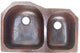 Double Bowl Bottom-Rounded Hammered Copper Kitchen Sink