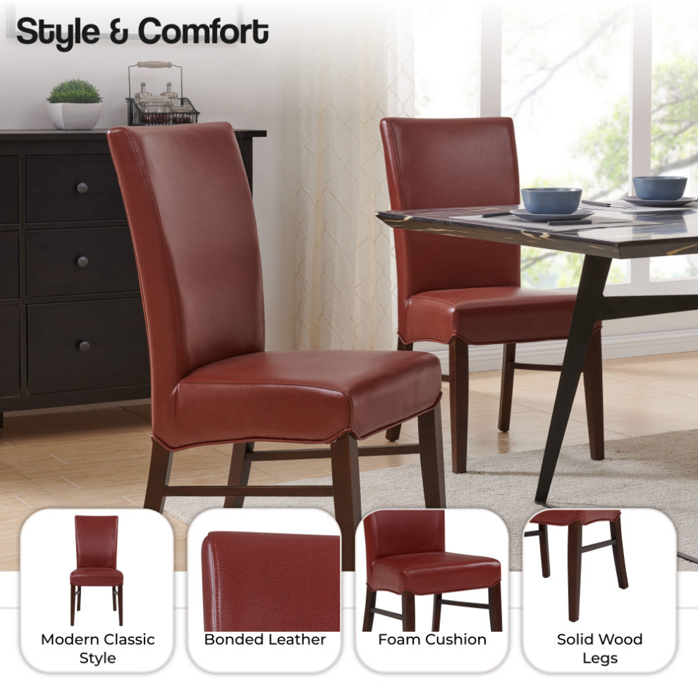 Milton Fabric Dining Side Chair, Pomegranate