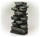 39" Tall Outdoor Multi-Tier Rock Water Fountain with LED Lights