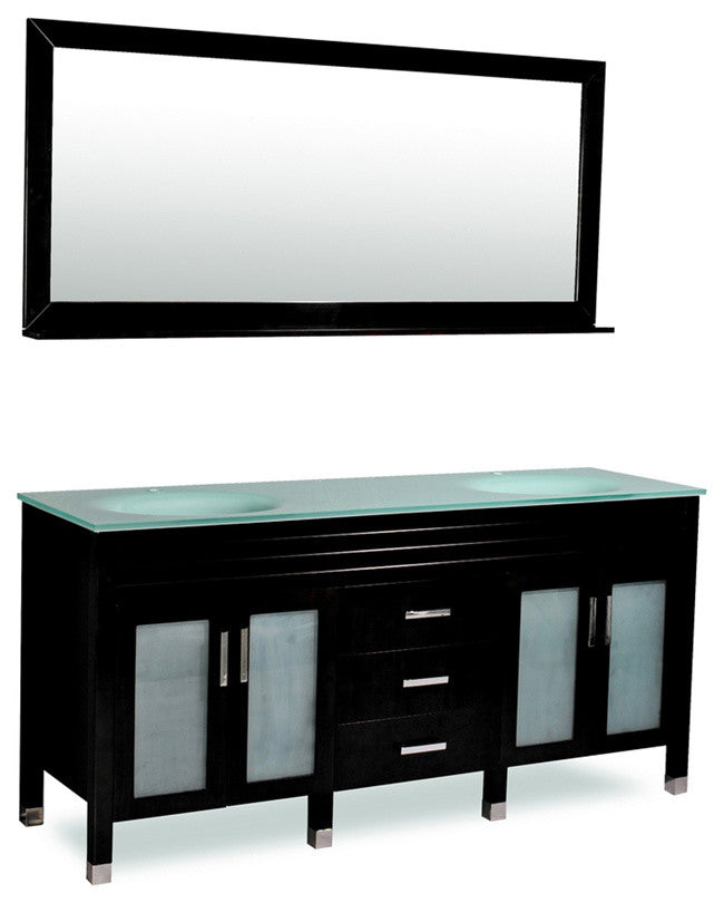 Belmont Decor Dayton 72" Double Sink Vanity Set, Espresso