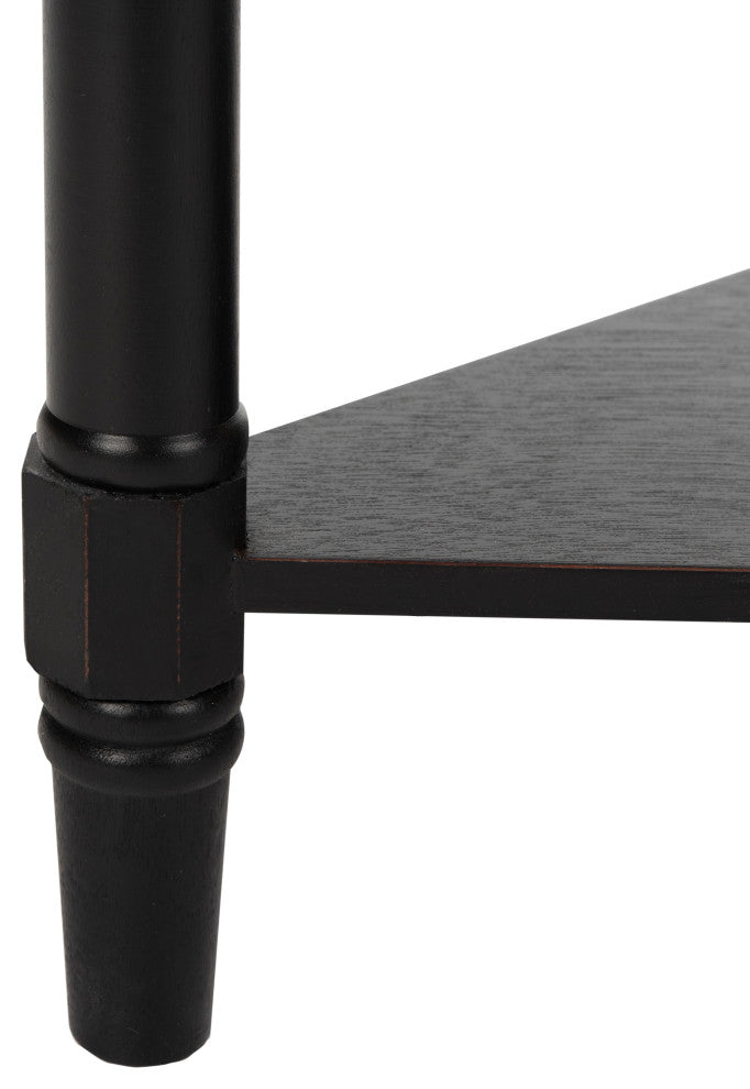 Safavieh Gomez Corner Table With Storage Drawer, Distressed Black