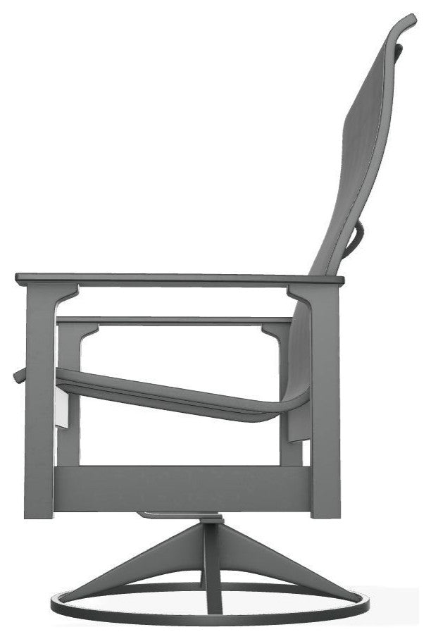 Leeward Sling Outdoor Swivel Rocker, Collect Charcoal/Graphite
