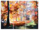 "Fall Trail in Forest" Glossy Metal Wall Art, 3 Panels, 36"x28"