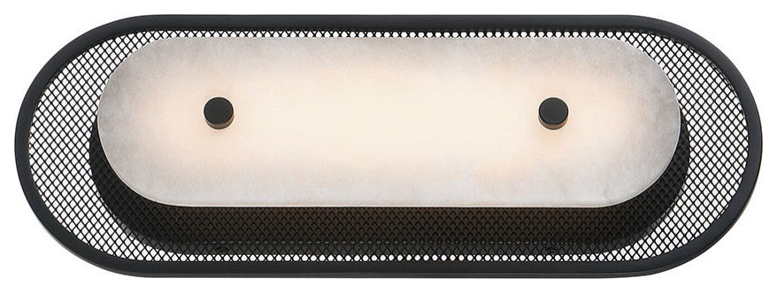 Tramore, Wall Sconce , 16", Matte Black, Alabaster