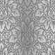 Vertical Stripe Damask Wallpaper, Black and Gray, Sample