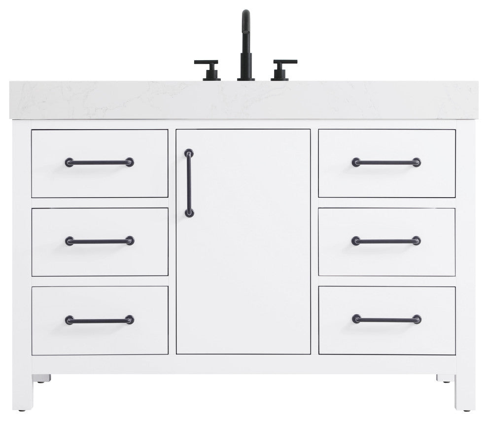 Home Living 48" Single Bathroom Vanity, White