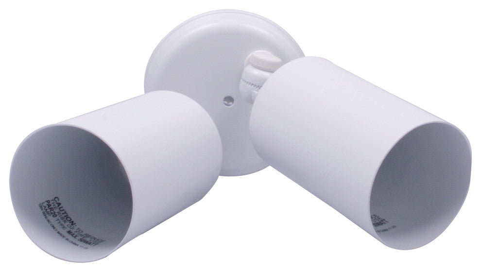 NICOR 100-Watt White Double Cylinder Adjustable Security Flood Light, White