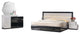 Modern White and Black Platform 5-Piece Bedroom Set, LED Light, Queen/King