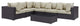 Modway Convene 7 Piece Outdoor Patio Sectional Set, Espresso Beige
