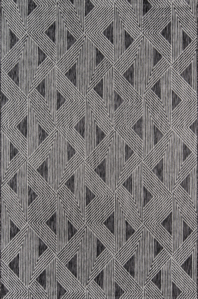 Novogratz by Momeni Villa Como Indoor Outdoor Rug, Charcoal, 3'3"x5'