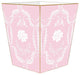 Pink Provencial Wooden Flat Wastepaper Basket