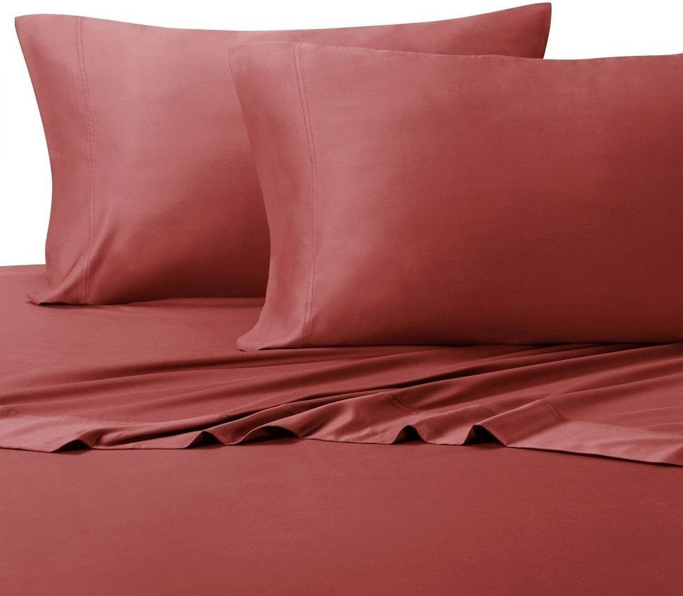 Hybrid Bamboo Cotton 2PC Pillowcases Set, Coral, Standard