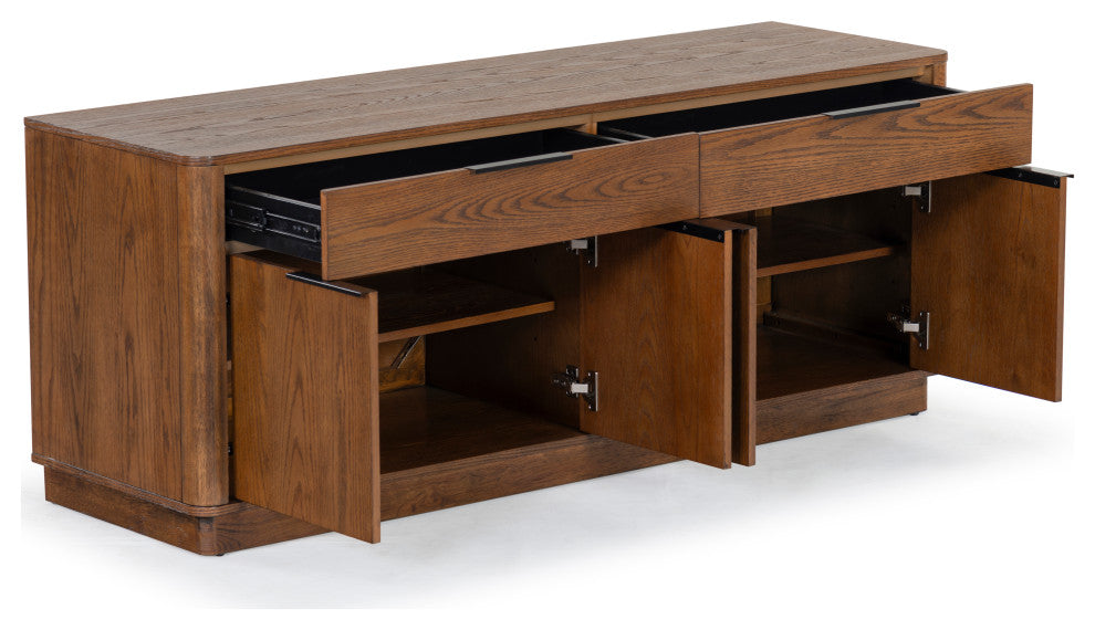 Safavieh Couture Gabrietta Wood Tv Stand, Medium Oak/Black