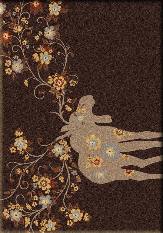 Moose Blossom Rug, Chocolate, 3'x4', Scatter