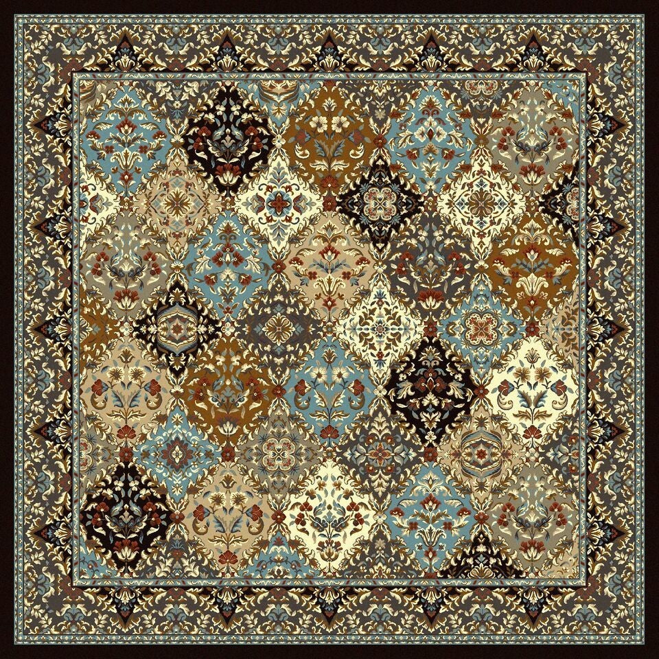 Badillo Rug, Blue, 8'x8' Square, Square