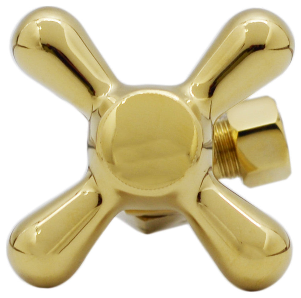La-Style Pedestal Lavatory Kit - Cross Handles In Polished Brass, Polished Brass
