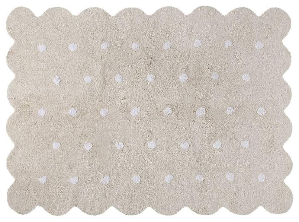 Biscuit Washable Rug, Beige