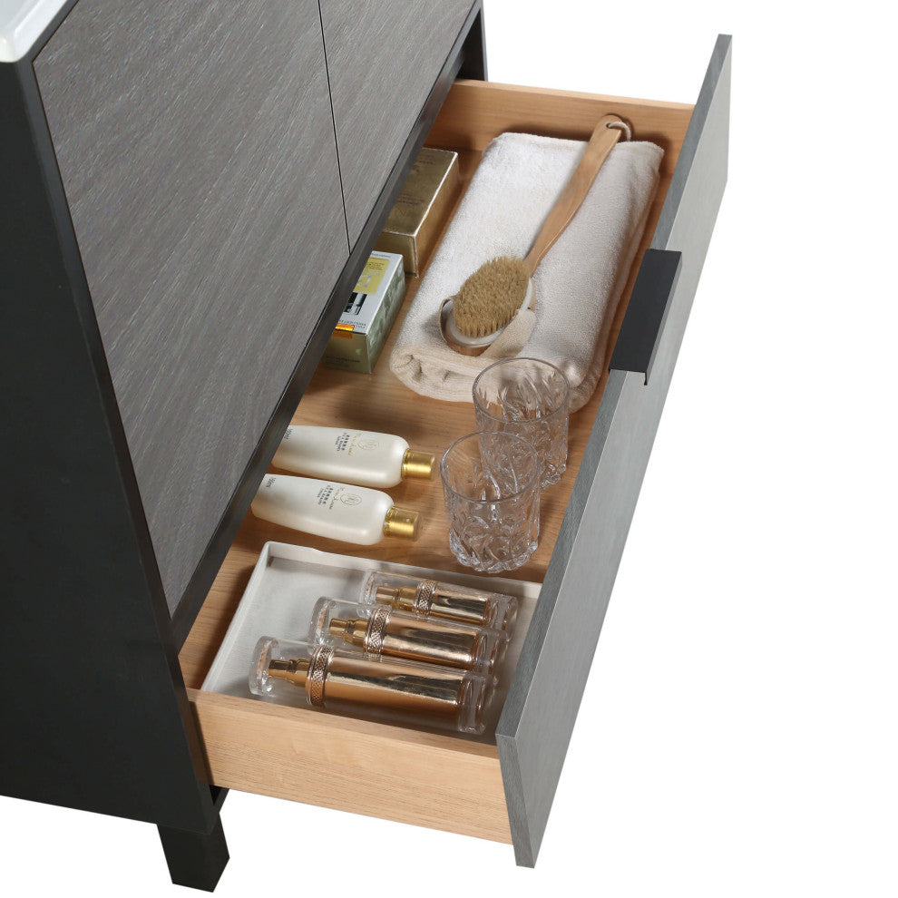 Fine Fixture Bathroom Vanity and Sink, 24"Clasic Gray ADA Compliant, Classic Gra