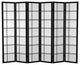 6' Tall Canvas Double Cross Room Divider, Black, 6 Panels