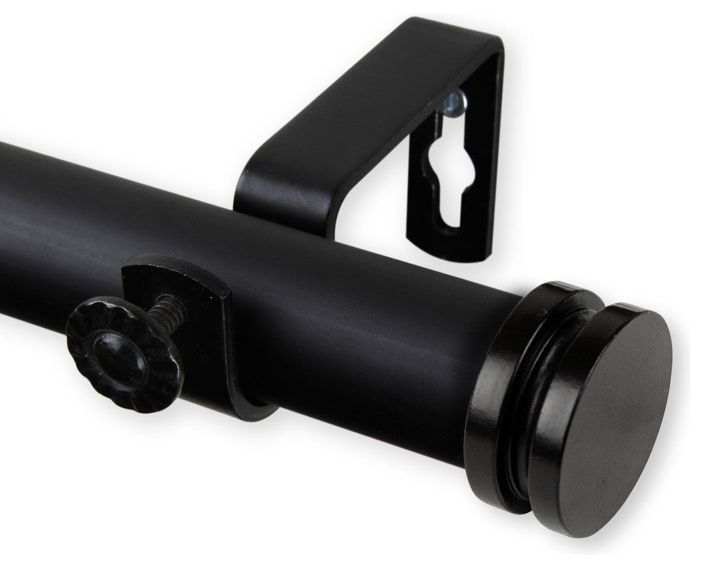 Lid 1" Curtain Rod, Black, 160"-240"