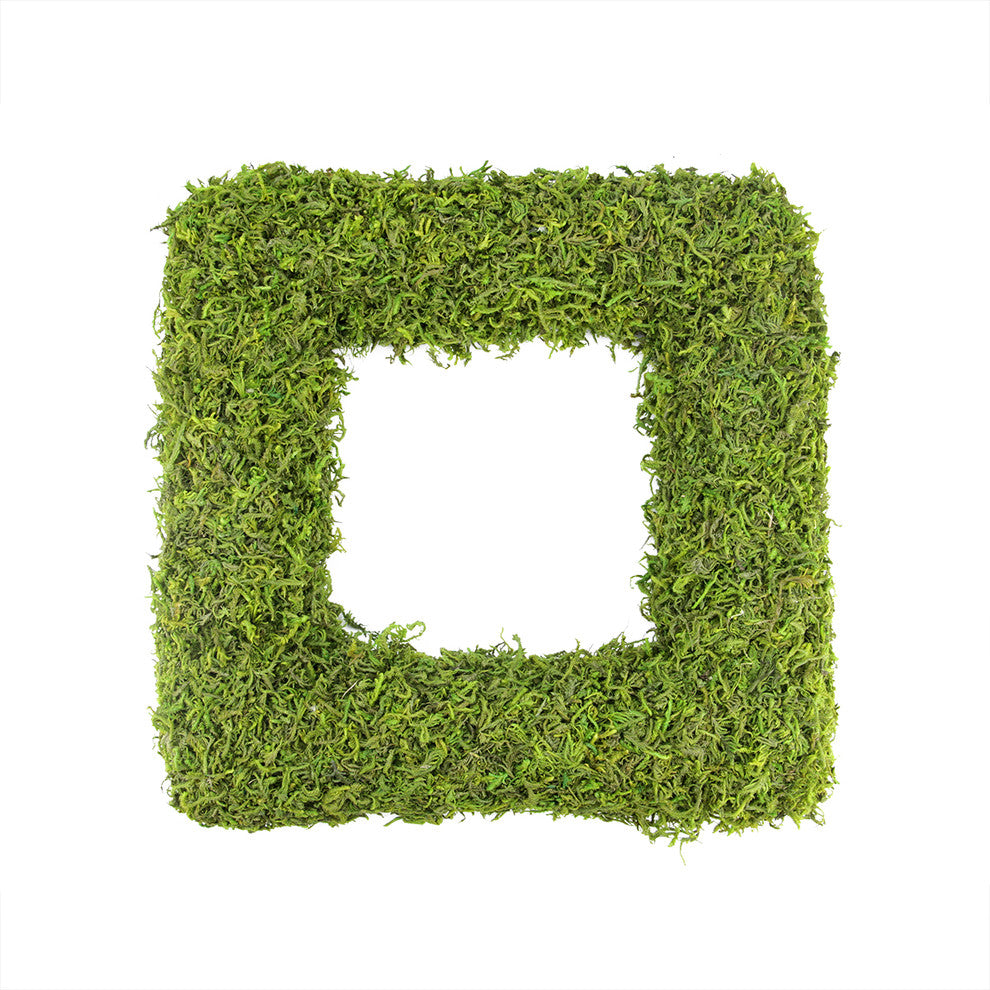 Reindeer Moss Square Artificial Wreath, Green, 14.5"