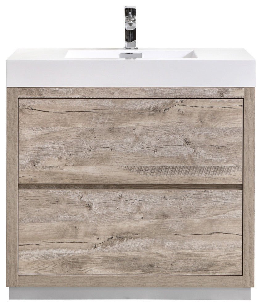 Bliss 36" Free Standing Bathroom Vanity, Nature Wood