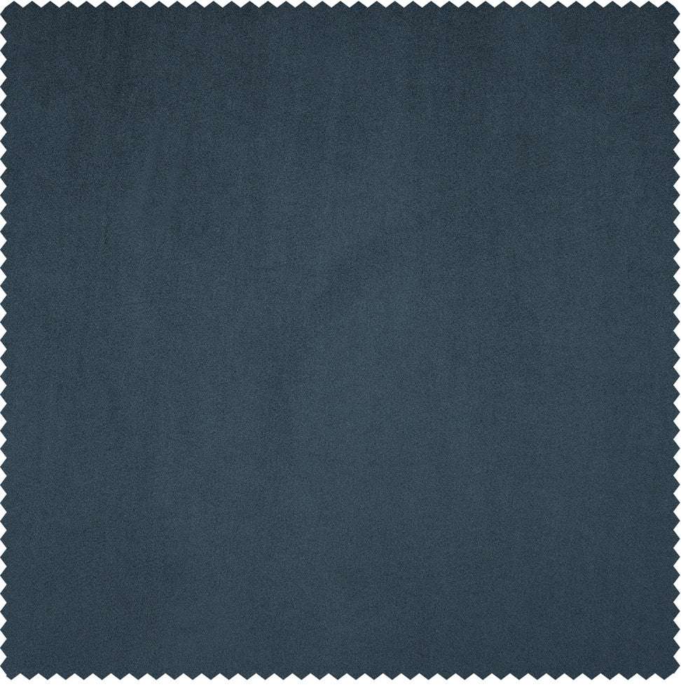 Heritage Plush Velvet Curtain Single Panel, London Blue, 50"x96"