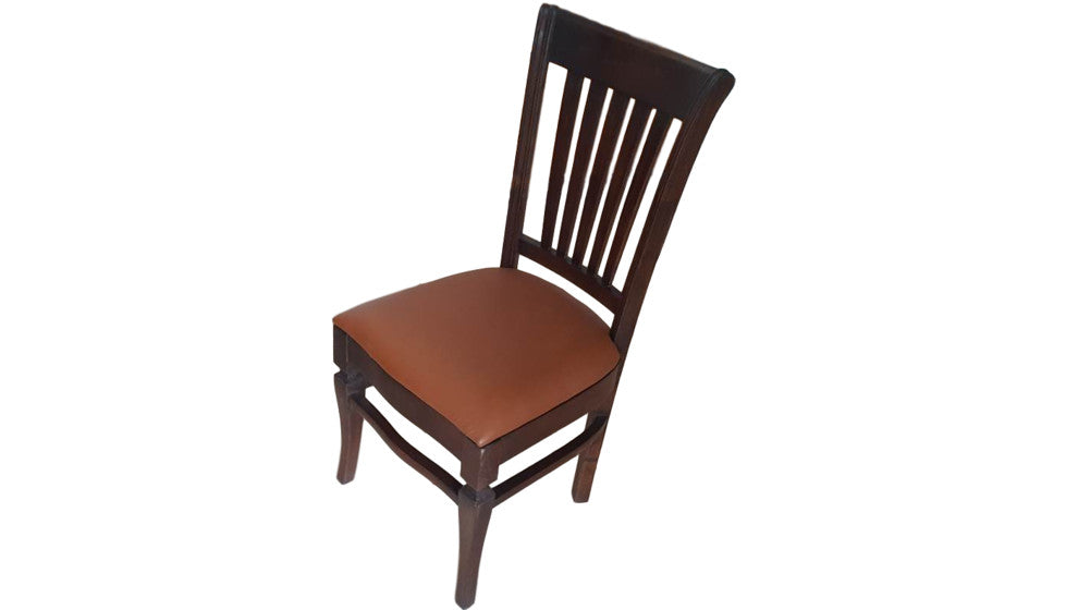Hand Carved Teak Wood Leather Dining Chair, Set of 6