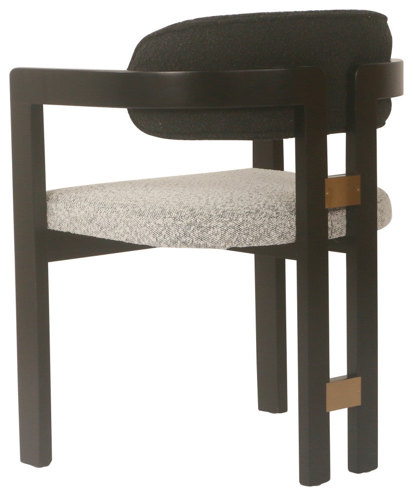 Conan Wood Dining Armchair Chair, Black and White