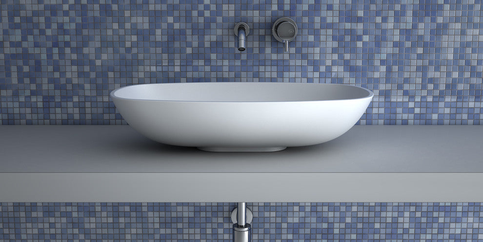 Gamma Modern Bathroom Sink, White