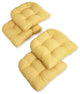 19" U-Shaped Outdoor Tufted Chair Cushions, Set of 4, Sunflower