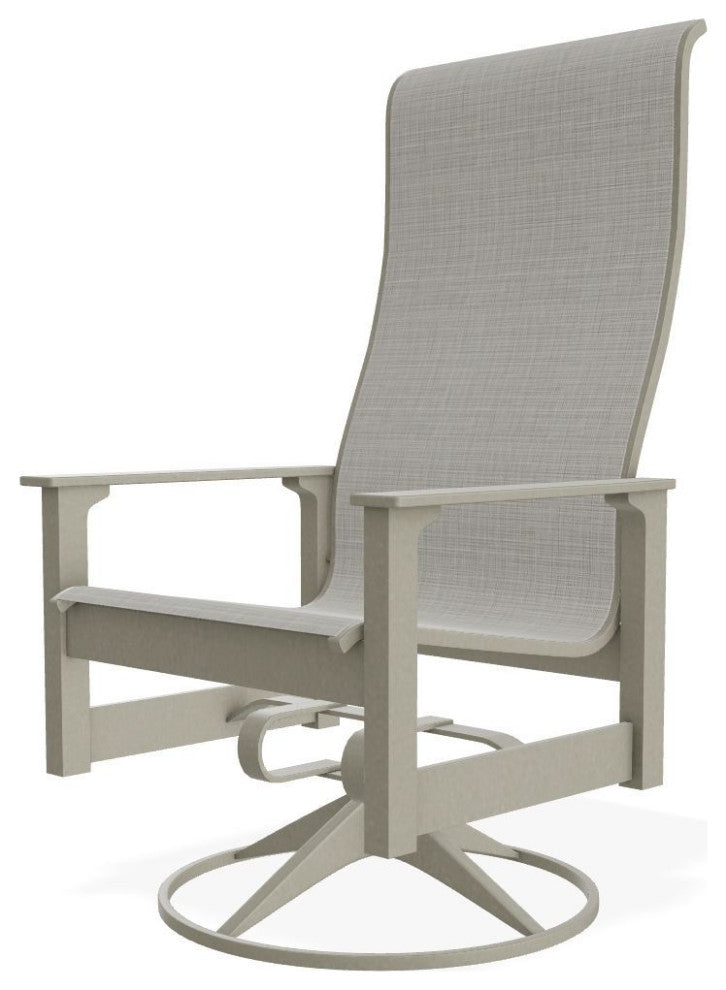 Leeward Sling Outdoor Swivel Rocker, Deacon/Storm