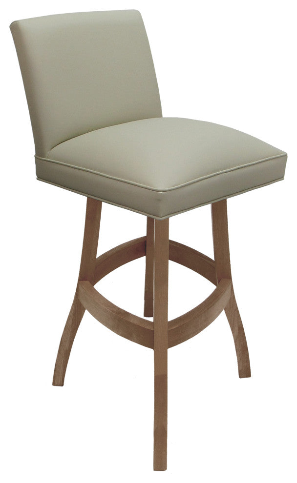 Swivel Wood Counter, Bar or Extra Tall Stool - Sommerville on S-Base, Ocean Beige Vinyl - Cashew, 26"